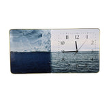 Ocean Themed Wooden Wall Clock with Golden Edges - WC18