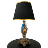 Pair of Antique Golden Peacock Themed Elegant Table Lamps for Bedroom - TL07