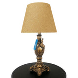 Pair of Antique Golden Peacock Themed Elegant Table Lamps for Bedroom - TL07