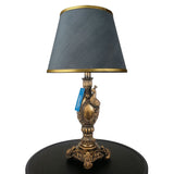 Pair of Antique Golden Peacock Themed Elegant Table Lamps for Bedroom - TL07