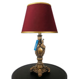 Pair of Antique Golden Peacock Themed Elegant Table Lamps for Bedroom - TL07