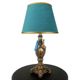 Pair of Antique Golden Peacock Themed Elegant Table Lamps for Bedroom - TL07