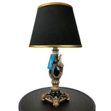 Pair of Black & Golden Peacock Themed Elegant Table Lamps for Bedroom - TL08