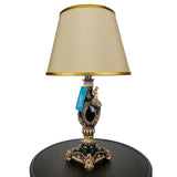 Pair of Black & Golden Peacock Themed Elegant Table Lamps for Bedroom - TL08