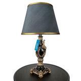 Pair of Black & Golden Peacock Themed Elegant Table Lamps for Bedroom - TL08