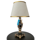 Pair of Black & Golden Peacock Themed Elegant Table Lamps for Bedroom - TL08