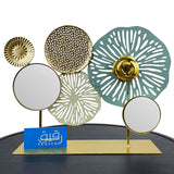 Golden Metal Table Décor with Accent Sunburst & Mirror - Raqeeq GD24