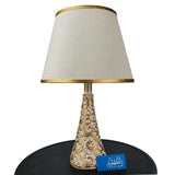 Pair of White & Golden Carved Table Lamps for Bedroom - TL31